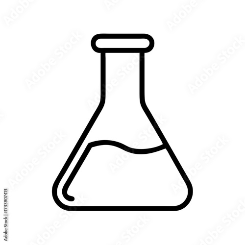 Vector art of laboratory flask with liquid, a vital tool for scientific research and chemical analysis