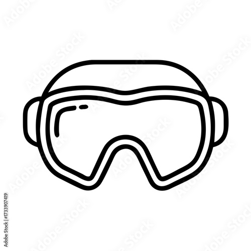 Vector art of outline illustration of ski goggles, essential for eye safety in winter sports