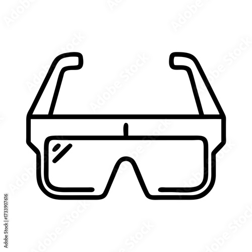 Vector art of ar glasses line icon augmented reality headset vector illustration