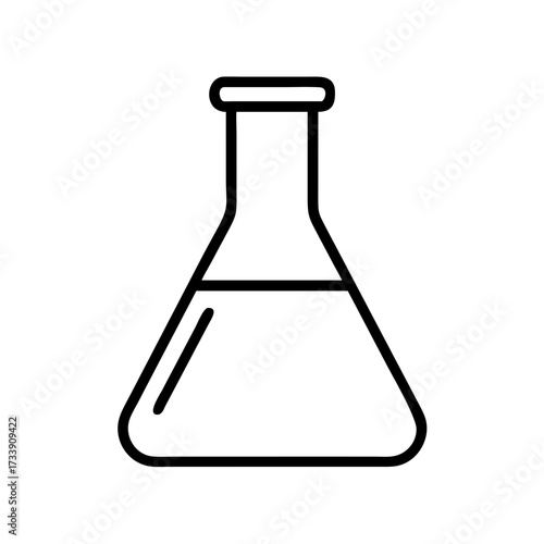 Vector art of erlenmeyer flask icon simple line drawing of a laboratory glass container