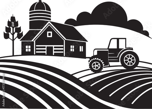 tractor on a farm