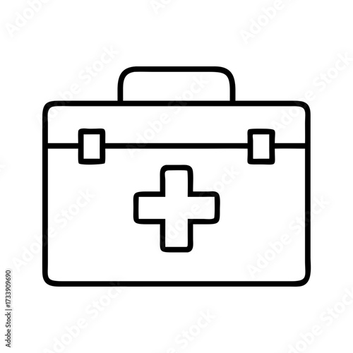 Vector art of first aid kit icon, a symbol of medical assistance and emergency care