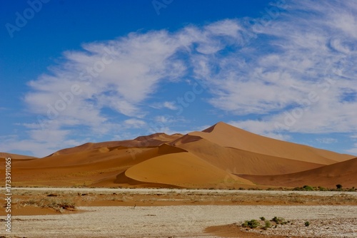 Gewaltige geschwungene Sanddüne im Namib-Naukluft Nationalpark, Sossusvlei in Namibia
