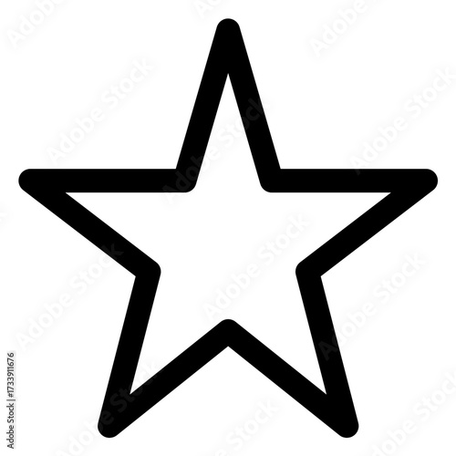 A clean, simple outline of a five-pointed star on a white background