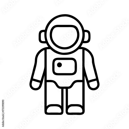 Illustration of a brave astronaut in a spacesuit, ready to explore the universe
