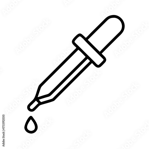 Vector art of dropper tool with a drop of liquid for design and medical purposes