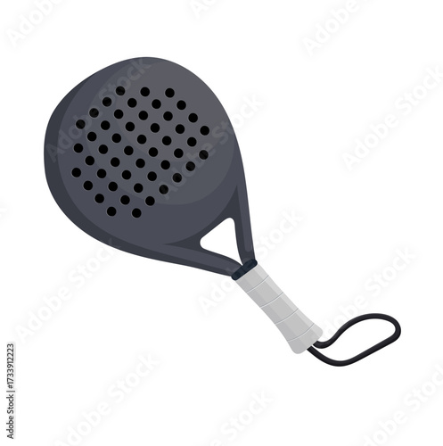 Paddle Tennis Racket Illustration Isolated on White Background