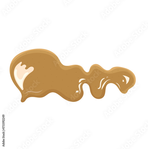 Tahini Sauce Drip Illustration Isolated on White Background