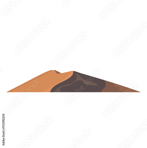 Sand Dune Landscape Illustration Isolated on White Background
