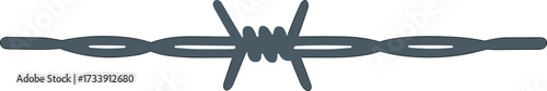 Minimalist Flat Style Barbed Wire Fence Detail Illustration Agricultural Object