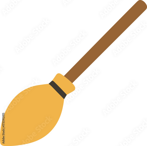 Simple Flat Broom Element Cleaning Supply Tool Equipment Illustration