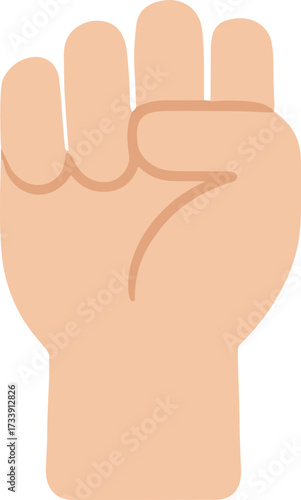 Simple Flat Style Clenched Fist Gesture Graphic Resource Illustration