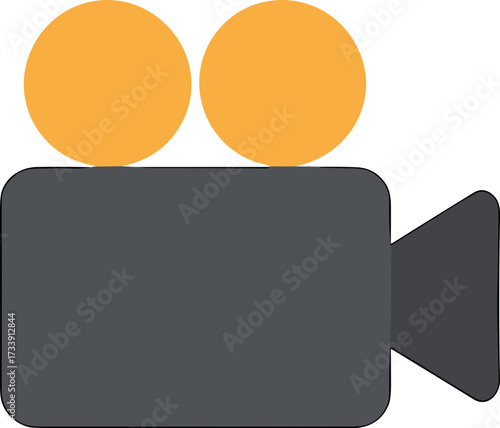 Simple Flat Design Style Camera Recorder Movie Sign Shape Icon