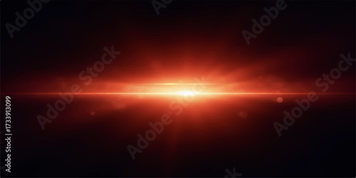 A fiery orange glow of bright sun energy illuminates an explosion of color and motion in a space design animation