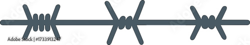 Flat Style Barb Wire Detail Graphic Illustration for Security Border