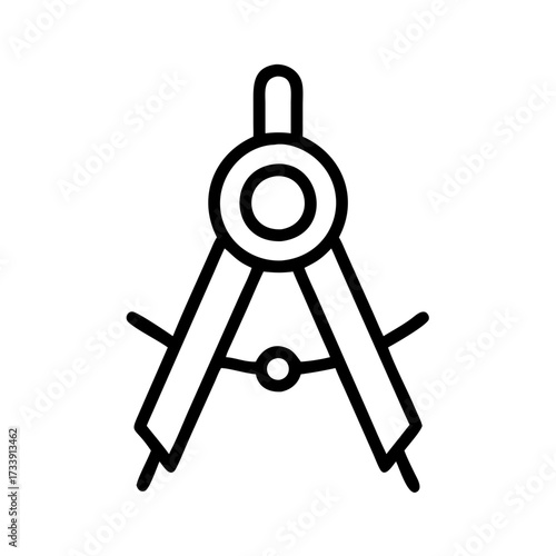 Vector art of drawing compass icon a simple line drawing of a compass for drawing circles