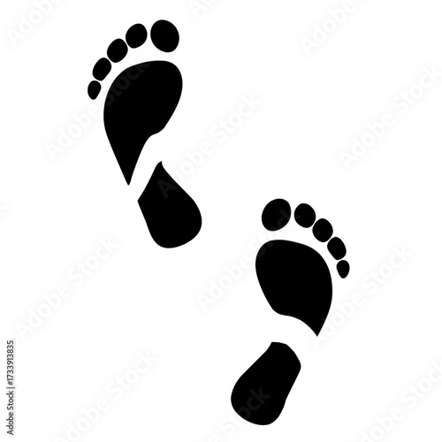 nvis25 NewVectorIllustrationSign nvis is characterized by sole shoeprints, a modern trail footprint, a track banner featuring human tracks, set against a black transparent sign, following a 4to1