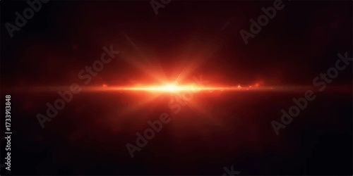 A fiery orange glow with bright red flame texture creates a design of explosion and motion, radiating energy like a sun star light in black space