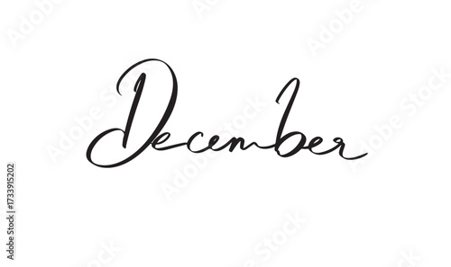 December month text font calligraphy hand written lettering script black color object icon december month merry christmas happy new year winter holiday december business gift box event december hallo