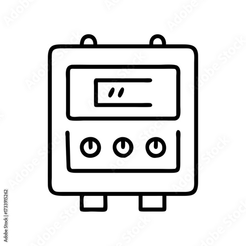 Vector art of smart water meter line icon modern device for water consumption vector
