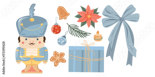 Christmas Nutcracker set, Holiday toy and gift set, Seasonal figure collection