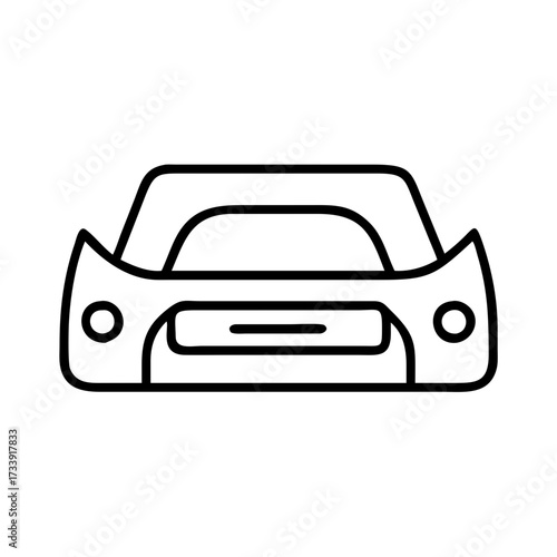Vector art of vintage car front view, showcasing a retro and oldfashioned design concept