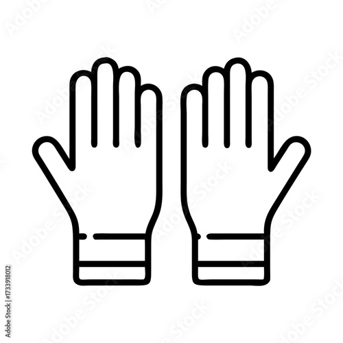 Illustration of a pair of medical gloves, protective wear for healthcare workers