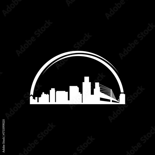 los angeles skyline with reflection