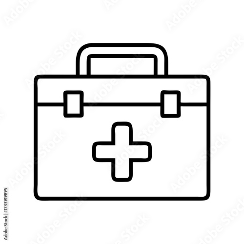 Vector art of first aid kit icon, a symbol of medical assistance and emergency preparedness