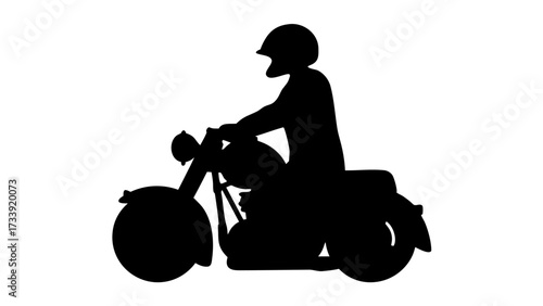 Dynamic biker silhouette cruising on a classic motorcycle, embodying freedom and adventure on the open road.