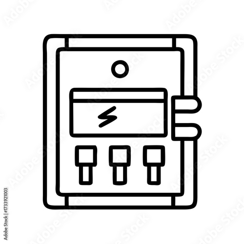 Vector art of simple line art illustration of a electrical panel for design and creative projects