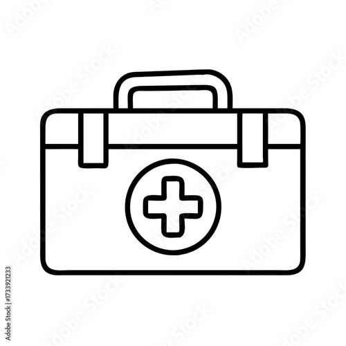 Vector art of first aid kit icon, a symbol of medical assistance and emergency care
