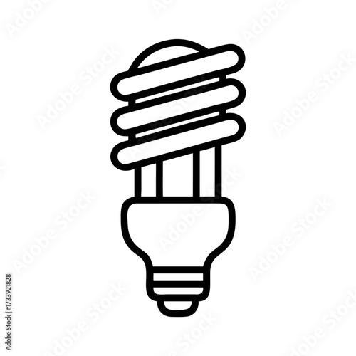 Vector art of energy saving light bulb compact fluorescent lamp outline icon eco friendly light