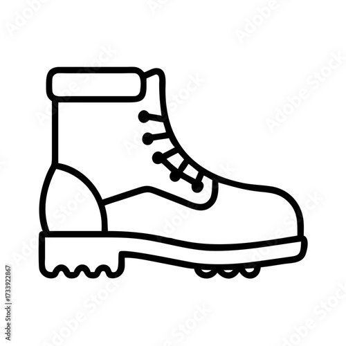 Illustration of a sturdy work boot with laces, perfect for outdoor adventures