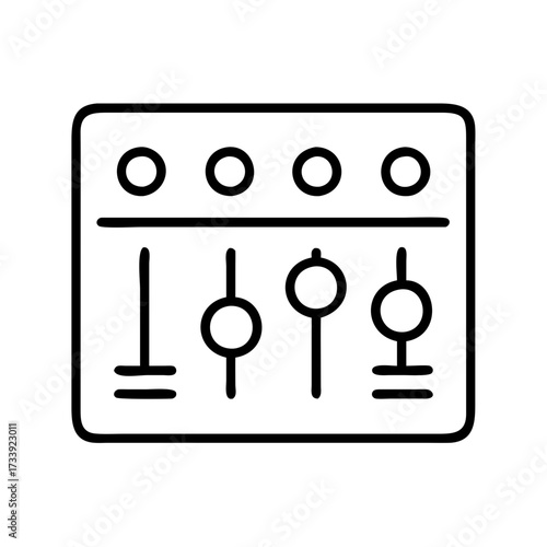 Vector art of sound mixer, a tool for audio production and music creation