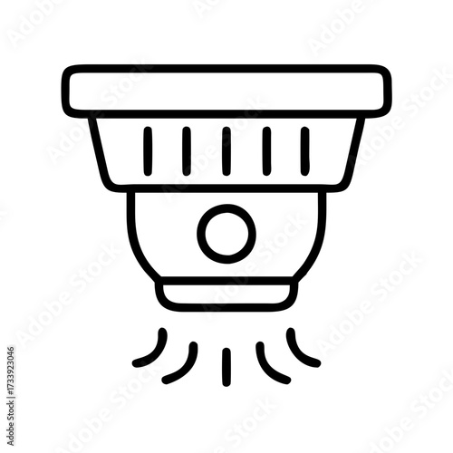 Vector art of smoke detector simple line art icon of a fire alarm for safety and security