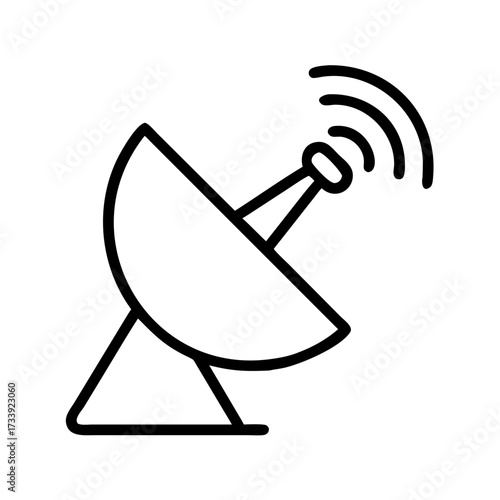 Illustration of a satellite dish with signal waves for communication purposes