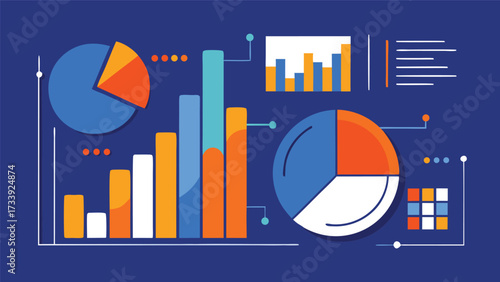 Data visualization showing business analytics and financial charts for strategic decision making process