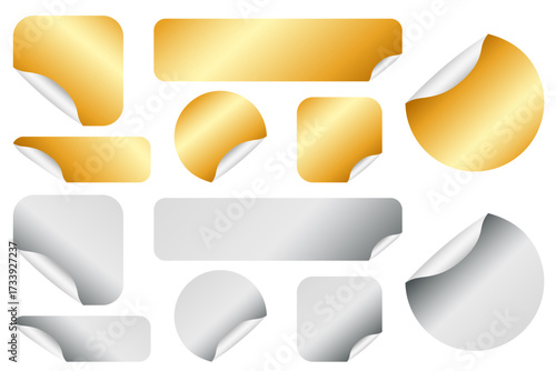  Vector labels for discounts and sales. Labels, stickers with text, and sale tags. Promo tag concept. Element for your design.