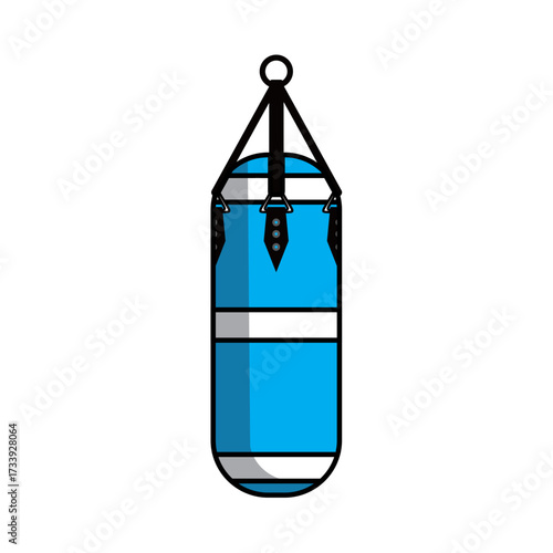 Blue vector illustration of a punching bag
