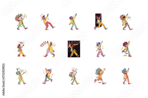 funky boy saying yes isolated white background  for business and social work