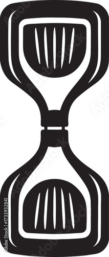 Stylized black and white graphic representation of an hourglass symbolizing the passage of time and urgency