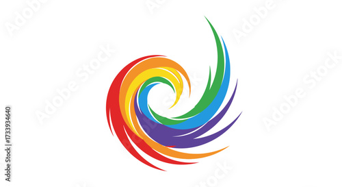 Vibrant rainbow wave vector design symbolizing diversity pride and inclusivity for graphic use