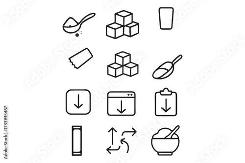 Food icons collection for menu design, recipe and culinary concept