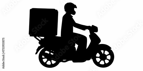 Dynamic delivery rider on scooter with insulated box ensuring fast, efficient service for modern logistics and e-commerce needs