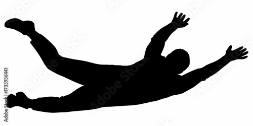 Dynamic silhouette of a person in mid-air, arms outstretched, embodying freedom and achievement in a bold graphic style.