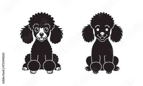 Black Poodle Silhouette Sitting Poodles, Dog Breed, Pet, Puppy, Icon