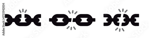 Broken Chain Links Representing Security Weaknesses