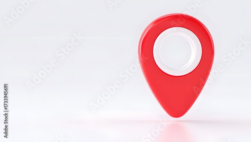 Red location pin icon isolated on white background