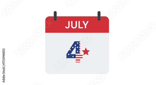 Iconic july fourth calendar representation for national celebration and patriotism